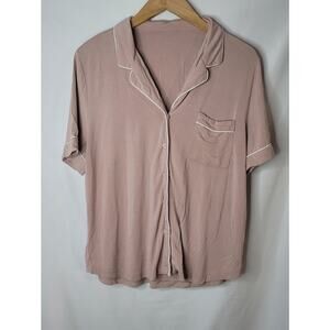 Cozy earth- Women's pink pajama top- Short sleeve- size medium- READ